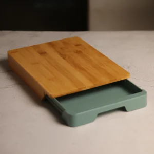 لوح تقطيع خشبي مع درج تخزين