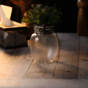 شكردان زجاجي بغطاء قماش